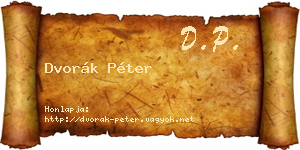 Dvorák Péter névjegykártya