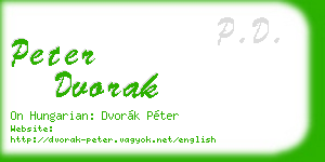 peter dvorak business card