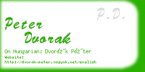 peter dvorak business card